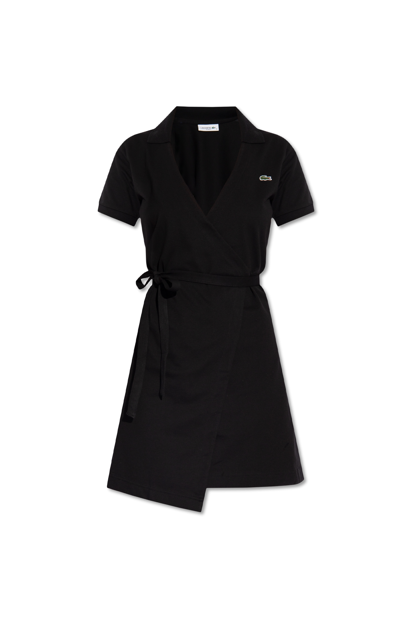 Black Wrap-over dress with logo Lacoste - Vitkac AS
